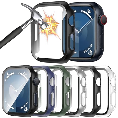 HAANILKYI Pack of 6 Hard Case with Screen Protector for Apple Watch SE Series 6/5/4 40 mm, All-Round Protective Case Ultra Thin PC Protective Case for iWatch 40 mm von HAANILKYI