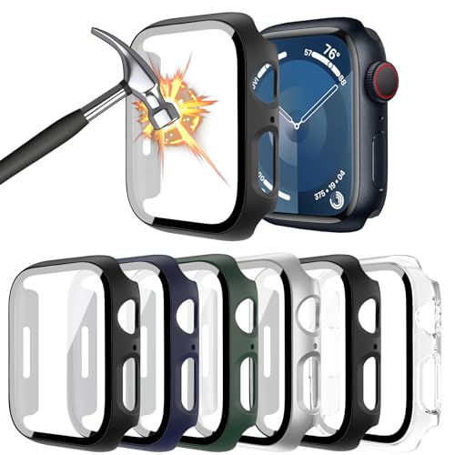 HAANILKYI Pack of 6 Hard Case with Screen Protector for Apple Watch SE Series 6/5/4 44 mm, All-Round Protective Case Ultra Thin PC Protective Case for iWatch 44 mm von HAANILKYI