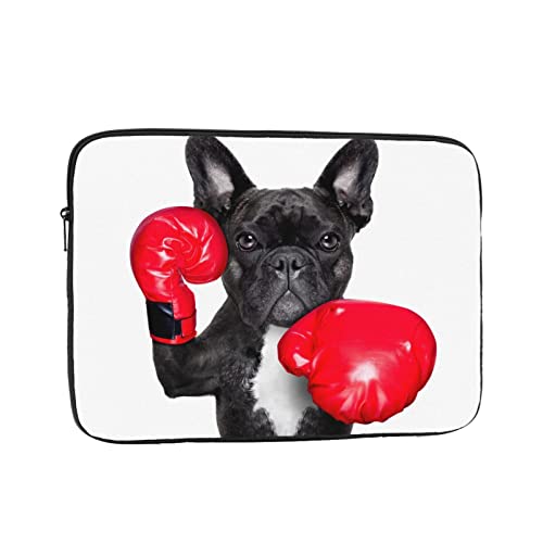 HABXNJF 17 Zoll Laptop-Tasche, Französische Bulldogge, Boxer-Laptophülle, schlanke, stoßfeste Computertasche für Männer und Frauen von HABXNJF