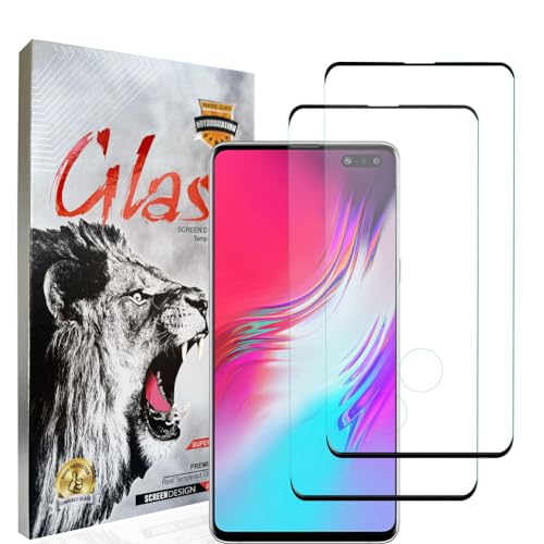 HACIEN Gehärtetes Glas für Samsung Galaxy S10 5G, Premium Gehärtetes Glas Handy voll Bildschirm Schutzfolie Gepanzerte Folie Transparent HD 9H Schutzfolie für Samsung Galaxy S10 5G 2 Pack von HACIEN