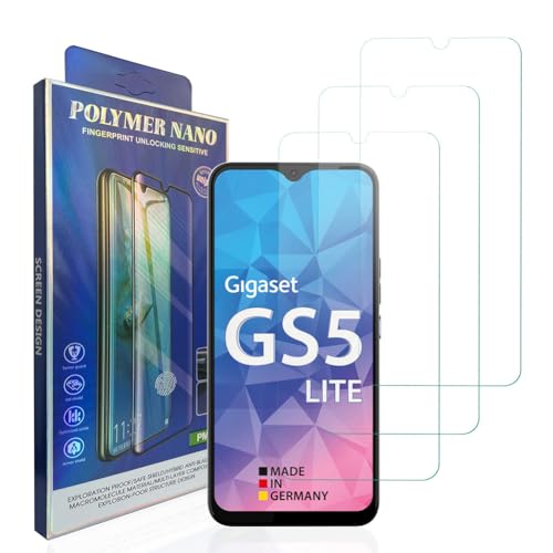 HACIEN Stücke Schutzfolie kompatibel für Gigaset GS5 Lite, Gehärtetem Glas Härtegrad 9H Schutzfolie, Blasenfrei,Panzerfolie, Glas Folie, Displayschutzfolie für Gigaset GS5 Lite [3 Stück] von HACIEN