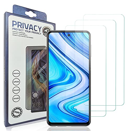 HACIEN Stücke Schutzfolie kompatibel für Redmi Note 9 PRO, Gehärtetem Glas Härtegrad 9H Schutzfolie, Blasenfrei,Panzerfolie, Glas Folie, Displayschutzfolie für Redmi Note 9 PRO [3 Stück] von HACIEN