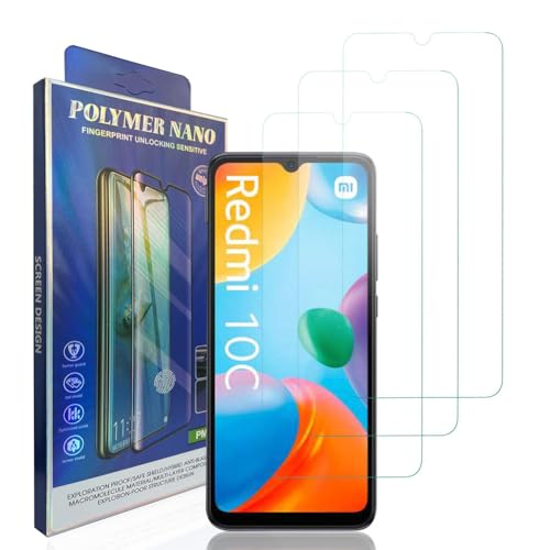 HACIEN Stücke Schutzfolie kompatibel für Xiaomi Redmi 10C, Gehärtetem Glas Härtegrad 9H Schutzfolie, Blasenfrei,Panzerfolie, Glas Folie, Displayschutzfolie für Xiaomi Redmi 10C [3 Stück] von HACIEN