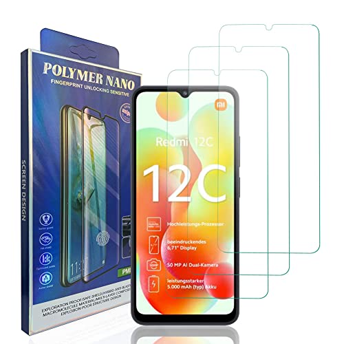 HACIEN Stücke Schutzfolie kompatibel für Xiaomi Redmi 12C, Gehärtetem Glas Härtegrad 9H Schutzfolie, Blasenfrei,Panzerfolie, Glas Folie, Displayschutzfolie für Xiaomi Redmi 12C [3 Stück] von HACIEN
