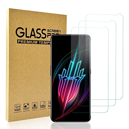 Stücke Schutzfolie kompatibel für ZTE Nubia Red Magic 6 PRO, Gehärtetem Glas Härtegrad 9H Schutzfolie, Blasenfrei,Panzerfolie, Glas Folie, Displayschutzfolie für ZTE Nubia Red Magic 6 PRO [3 Stück] von HACIEN