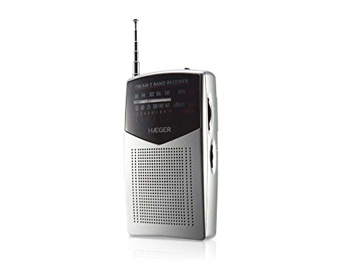 HAEGER Pocket Tragbares Radio mit Teleskopantenne mit 29 cm, LED-Anzeige, Kopfhöreranschluss von HAEGER