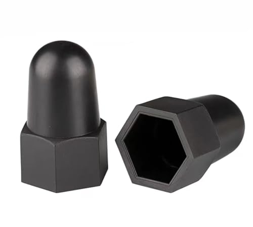 Gummirohrabdeckung, Lochstopfen, 20 Stück Sechskantmuttern-Bolzenabdeckung, M8~M30, schwarzer Kunststoff, Schutzkappe for höhere Kuppelmuttern, Sechskantmutternabdeckungen for Sechskantschrauben, Bolz von HAEUYA