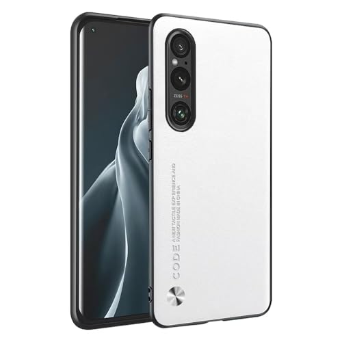 HAFFAN Handyhülle Schutzhülle entworfen für Smartphone, Compatible with Sony Xperia 1 V (6.5"), Kunstleder-Stil - Weiß von HAFFAN