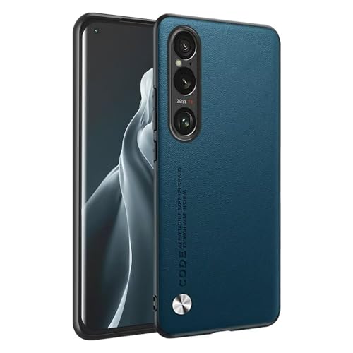 HAFFAN Handyhülle Schutzhülle entworfen für Smartphone, Compatible with Sony Xperia 1 VI (Sixth Generation) (6.5"), Kunstleder-Stil - Saphir von HAFFAN