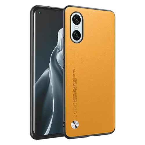 HAFFAN Handyhülle Schutzhülle entworfen für Smartphone, Compatible with Sony Xperia 10 VI (Sixth Generation) (6.1"), Kunstleder-Stil - Gelb von HAFFAN