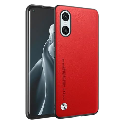 HAFFAN Handyhülle Schutzhülle entworfen für Smartphone, Compatible with Sony Xperia 10 VI (Sixth Generation) (6.1"), Kunstleder-Stil - Rot von HAFFAN