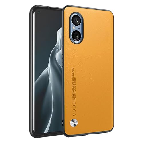 HAFFAN Handyhülle Schutzhülle entworfen für Smartphone, Compatible with Sony Xperia 5 V (6.1"), Kunstleder-Stil - Gelb von HAFFAN