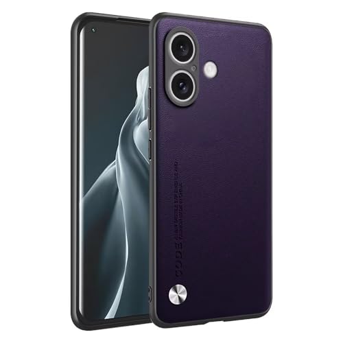 HAFFAN Handyhülle Schutzhülle entworfen für Smartphone, Compatible with iPhone 16 (6.1"), Kunstleder-Stil - Dunkelviolett von HAFFAN