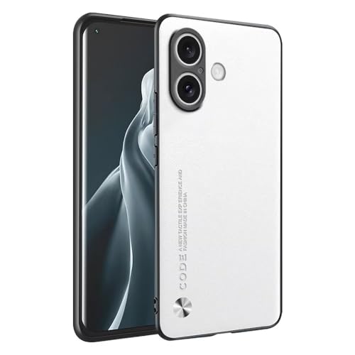 HAFFAN Handyhülle Schutzhülle entworfen für Smartphone, Compatible with iPhone 16 Plus (6.7"), Kunstleder-Stil - Weiß von HAFFAN