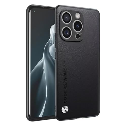 HAFFAN Handyhülle Schutzhülle entworfen für Smartphone, Compatible with iPhone 16 Pro (6.3"), Kunstleder-Stil - Schwarz von HAFFAN