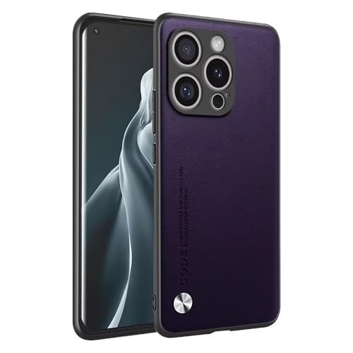 HAFFAN Handyhülle Schutzhülle entworfen für Smartphone, Compatible with iPhone 16 Pro Max (6.9"), Kunstleder-Stil - Dunkelviolett von HAFFAN