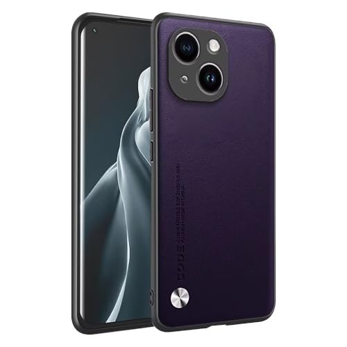 HAFFAN Handyhülle Schutzhülle entworfen für iPhone 14 Plus (6.7"), Kunstleder-Stil - Dunkelviolett von HAFFAN