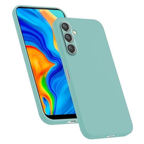 HAFFAN TPU Silikon Hülle kompatibel mit Samsung Galaxy A55 5G (6.5"), Handyhülle Schutzhülle - Helles Cyan von HAFFAN