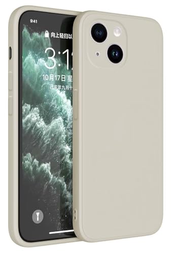 HAFFAN TPU Silikon Hülle kompatibel mit Smartphone, Compatible with iPhone 15 (6.1"), Handyhülle Schutzhülle - Altweiß von HAFFAN