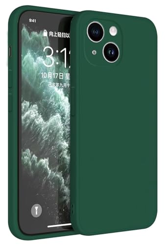 HAFFAN TPU Silikon Hülle kompatibel mit Smartphone, Compatible with iPhone 15 (6.1"), Handyhülle Schutzhülle - Dunkelgrün von HAFFAN