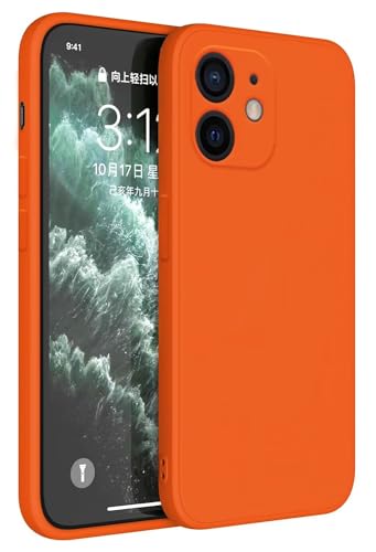 HAFFAN TPU Silikon Hülle kompatibel mit iPhone 12 Mini (5.4"), Handyhülle Schutzhülle - Orange von HAFFAN