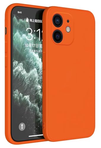 HAFFAN TPU Silikon Hülle kompatibel mit iPhone 12 Mini (5.4"), Handyhülle Schutzhülle - Orange von HAFFAN