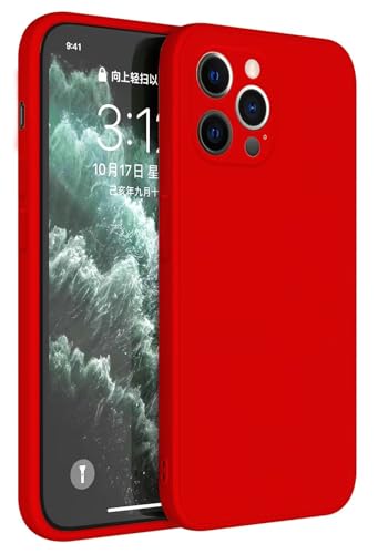 HAFFAN TPU Silikon Hülle kompatibel mit iPhone 12 Pro (6.1"), Handyhülle Schutzhülle - Chinarot von HAFFAN