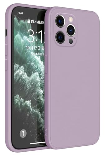 HAFFAN TPU Silikon Hülle kompatibel mit iPhone 12 Pro (6.1"), Handyhülle Schutzhülle - Gras lila von HAFFAN