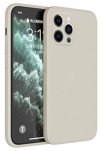 HAFFAN TPU Silikon Hülle kompatibel mit iPhone 12 Pro Max (6.7"), Handyhülle Schutzhülle - Altweiß von HAFFAN