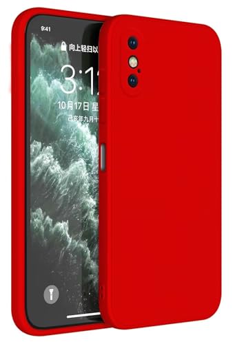 HAFFAN TPU Silikon Hülle kompatibel mit iPhone X/iPhone XS (5.8"), Handyhülle Schutzhülle - Chinarot von HAFFAN