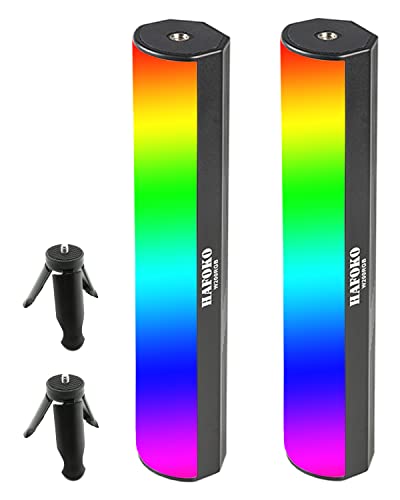 HAFOKO 2PACK W200 RGB Handheld Licht Zauberstab Wand Light Fotografie Stick Video LED Beleuchtung Handheld Leuchte Fotografie Vlog w Magnetisch CRI95+ 2500K-9000K 3000mAh Batterie für YouTube Living von HAFOKO