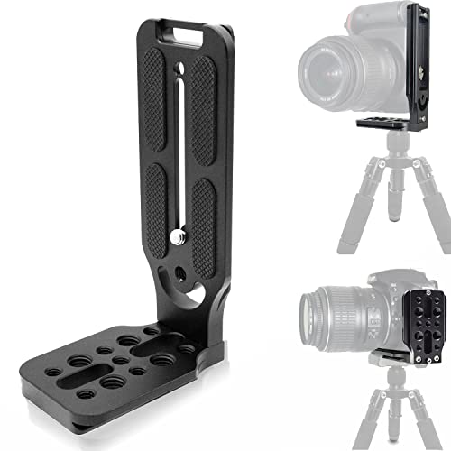 HAFOKO L-Halterung Vertikaler Plattenhalter für Gimbal Stabilisator 1/4'' 3/8'', DSLR Kamera auf Videostativ Einbeinstativ / 3 Achsen Gimbal Stabilisator für Live-Stream Video von HAFOKO