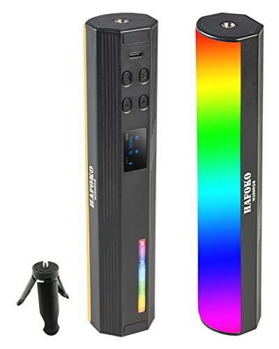 HAFOKO W200 RGB Handheld Licht Zauberstab Wand Light Fotografie Stick Video LED Beleuchtung Handheld Leuchte Fotografie Vlog w Magnetisch CRI95+ 2500K-9000K 3000mAh Batterie für Vlog YouTube Living von HAFOKO