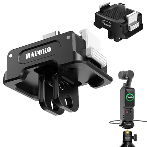 Osmo Pocket 3 Aufladen Basis Adapter, Schnell Freigabe Basis mit Zwei-Kralle 1/4" für Stativ, Aluminium Aufladen Ständer Schreibtisch Halterung Typ-C Aufladen Basis Kompatibel für DJI Osmo Pocket 3 Osmo Pocket 3 Aufladen Basis Adapter, Schnell Freigabe Basis mit Zwei-Kralle 1/4" für Stativ, Aluminium Aufladen Ständer Schreibtisch Halterung Typ-C Aufladen Basis Kompatibel für DJI Osmo Pocket 3 von HAFOKO