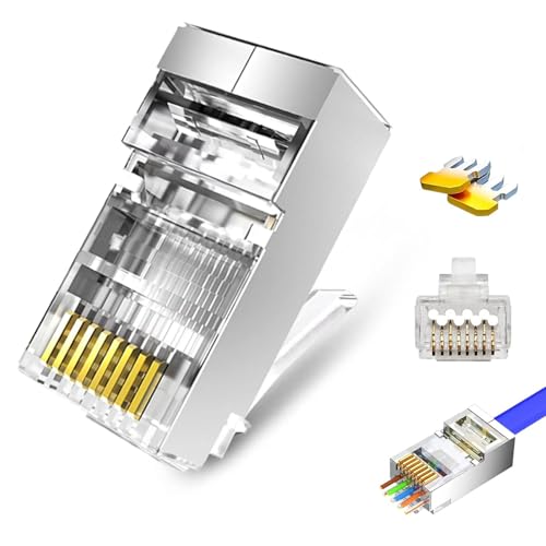 HAFRILY Cat-6-Ethernet-Kabel mit 20 RJ45-Steckern, zweiteiliger Kristallkopf, 1,5 mm Öffnung für CAT6/CAT7, geeignet für AWG23, 0,57 mm Drahtdurchmesser HAFRILY Cat-6-Ethernet-Kabel mit 20 RJ45-Steckern, zweiteiliger Kristallkopf, 1,5 mm Öffnung für CAT6/CAT7, geeignet für AWG23, 0,57 mm Drahtdurchmesser von HAFRILY