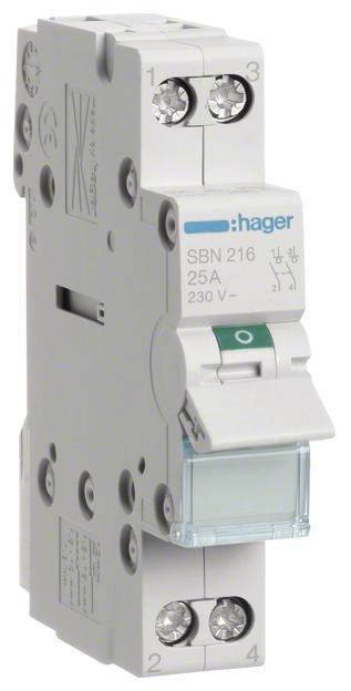 Hager Ausschalter 16A 2Schließer SBN216 400VAC 1PLE Hager Ausschalter 16A 2Schließer SBN216 400VAC 1PLE von HAGER ELEKTRO