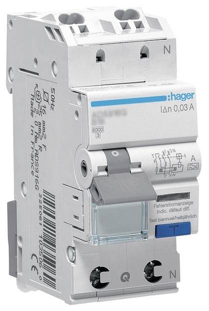 Hager Fi-LS 1P+N 6kA B-16A 30mA ADS916D ** Typ A QuickConnect Hager Fi-LS 1P+N 6kA B-16A 30mA ADS916D ** Typ A QuickConnect von HAGER ELEKTRO