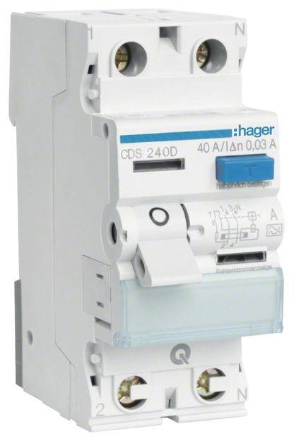 Hager Fi-Schalter 2polig 6kA 40A CDS240D ** 30mA Typ A QuickConnect Hager Fi-Schalter 2polig 6kA 40A CDS240D ** 30mA Typ A QuickConnect von HAGER ELEKTRO