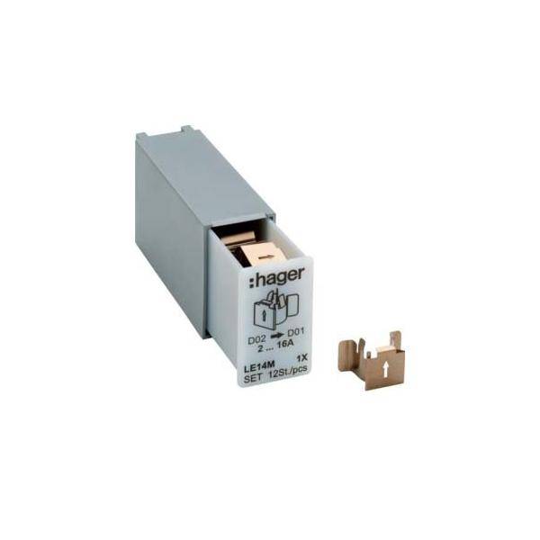 Hager Haltefeder f.L7xM LE14M Reduzierung von D02 zu D01 Set=12Stück Hager Haltefeder f.L7xM LE14M Reduzierung von D02 zu D01 Set=12Stück von HAGER ELEKTRO