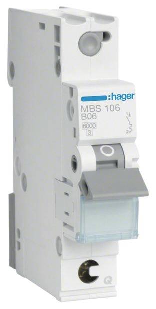 Hager Leitungsschutzschalter MBS106 1polig 6kA B-6A QuickConnect 1M Hager Leitungsschutzschalter MBS106 1polig 6kA B-6A QuickConnect 1M von HAGER ELEKTRO