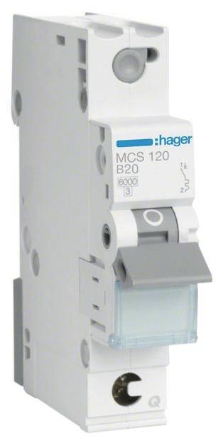 Hager Leitungsschutzschalter MCS120 1polig 6kA C-20A QuickConnect 1M Hager Leitungsschutzschalter MCS120 1polig 6kA C-20A QuickConnect 1M von HAGER ELEKTRO