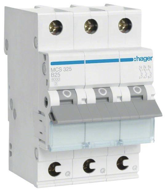 Hager Leitungsschutzschalter MCS325 3polig 6kA C-25A QuickConnect 3M Hager Leitungsschutzschalter MCS325 3polig 6kA C-25A QuickConnect 3M von HAGER ELEKTRO