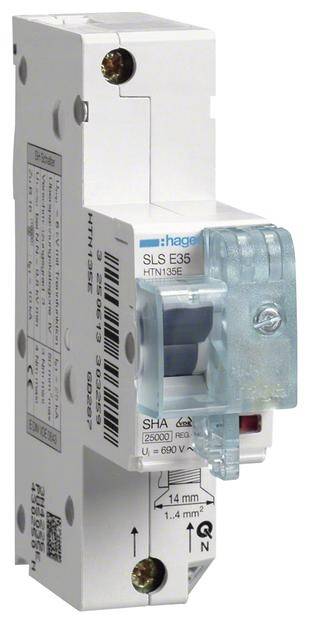 Hager SLS-Schalter 1polig E-35A HTN135E f.Hutschienenmontage Hager SLS-Schalter 1polig E-35A HTN135E f.Hutschienenmontage von HAGER ELEKTRO