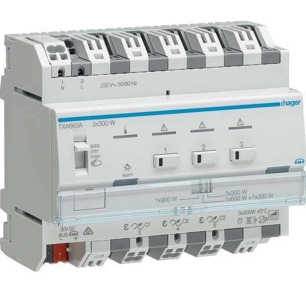 Hager Universal-Dimmaktor 3fach TXA663A KNX easy 3x300W ESL/LED Hager Universal-Dimmaktor 3fach TXA663A KNX easy 3x300W ESL/LED von HAGER ELEKTRO