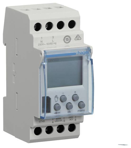 Hager Wochenschaltuhr 1Wechsler EGN103 16A 2PLE Digital Hager Wochenschaltuhr 1Wechsler EGN103 16A 2PLE Digital von HAGER ELEKTRO