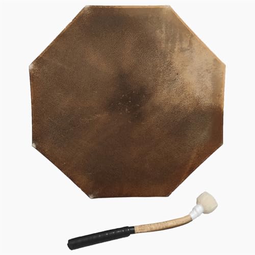 HAGJII Indische Sternanis Handtrommel Musik Heilung Meditation Rahmentrommel Indianische Trommel Klangheiler Spirituelle Musik Schamanentrommel Mit Trommelstöcken(45cm,Octagonal) von HAGJII