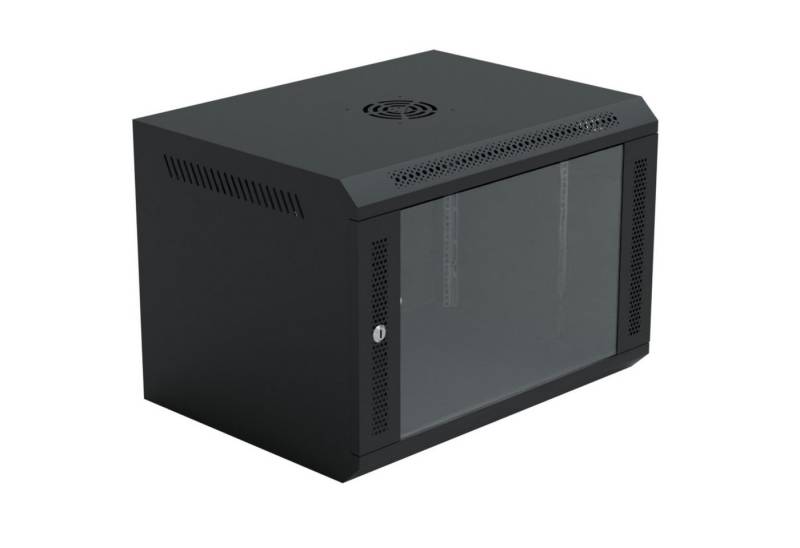 HAGO Serverschrank Netzwerkschrank 19 Zoll Rack Schwarz 7HE 600x450mm Stahlschrank Glasfr von HAGO
