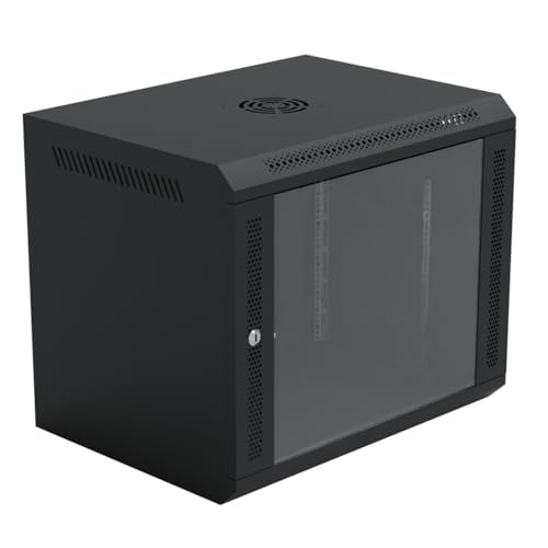 HAGO24 | Netzwerkschrank | 19 Zoll Rack | Schwarz | Serverschrank | Wandgehäuse | 9HE | 600x450mm | Stahl | Einlegeboden | Glasfront | abschließbar | Tür Links/Rechts | IP20 HAGO24 | Netzwerkschrank | 19 Zoll Rack | Schwarz | Serverschrank | Wandgehäuse | 9HE | 600x450mm | Stahl | Einlegeboden | Glasfront | abschließbar | Tür Links/Rechts | IP20 von HAGO