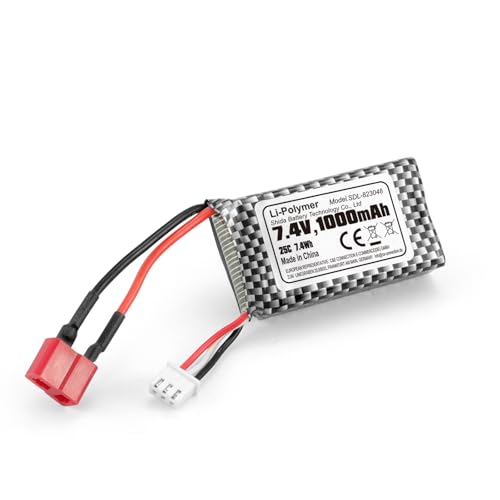 HAIBOXING - RC Cars T-Plug Lithium Batterie für ferngesteuertes Auto 7,4 V 1000 mAh M16150 von HAIBOXING