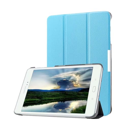 Schutzhülle für Samsung Galaxy Tab S2 20,3 cm (8 Zoll), Version 2015 (SM-T710, SM-T713, SM-T715), schlank, leicht, Hartschale, dreifach faltbar, mit automatischer Wake-/Sleep-Funktion, Himmelblau von HAIEHAEYXZ